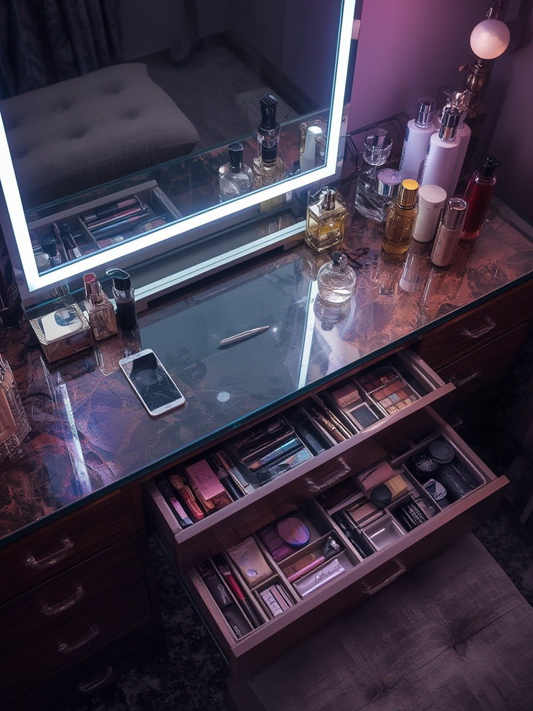 vanity desk in action