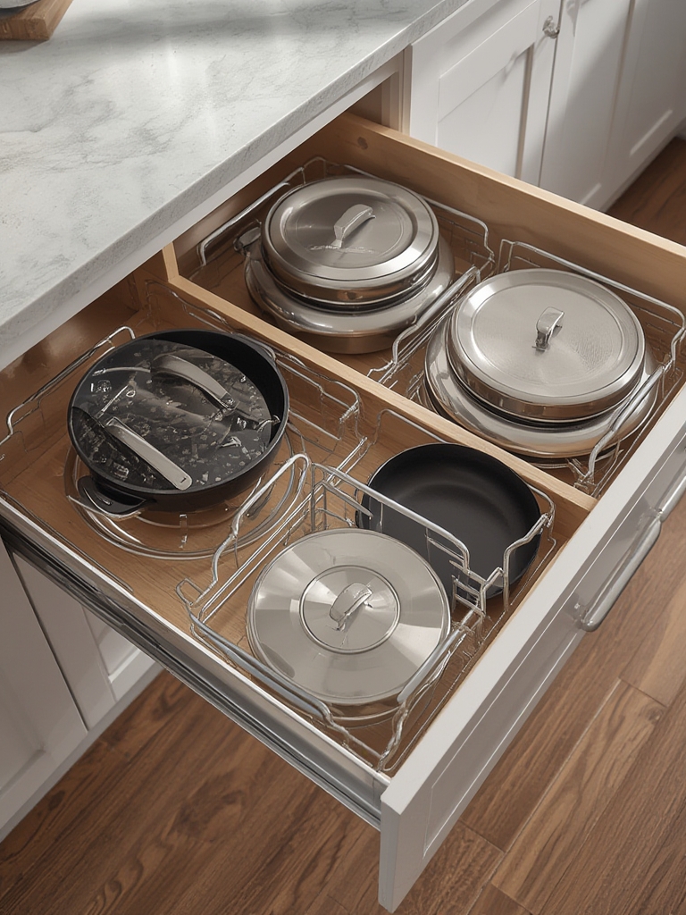 cookware organizer in action